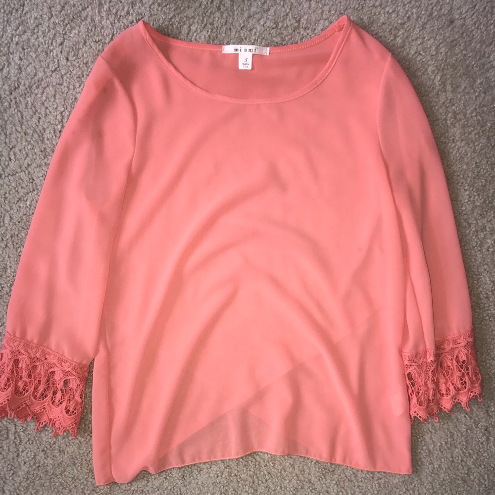 Orange chiffon blouse